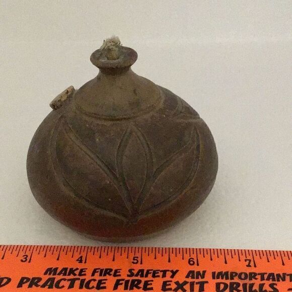 Vintage clay oil lamp by BJERGARD DANMARK - Picture 3 of 5